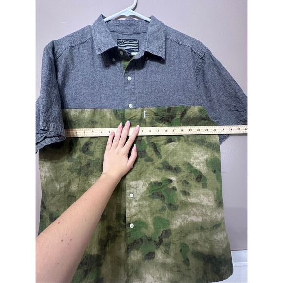 NWOT Crooks & Castles Green Map Tree Camo Short Sleeve Button Up Shirt Men's XL - Picture 8 of 12